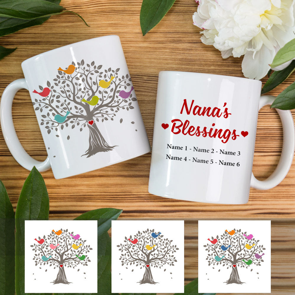 Personalized Grandma Blessing Tree Mug Personalized Grandma Blessing Tree Mug