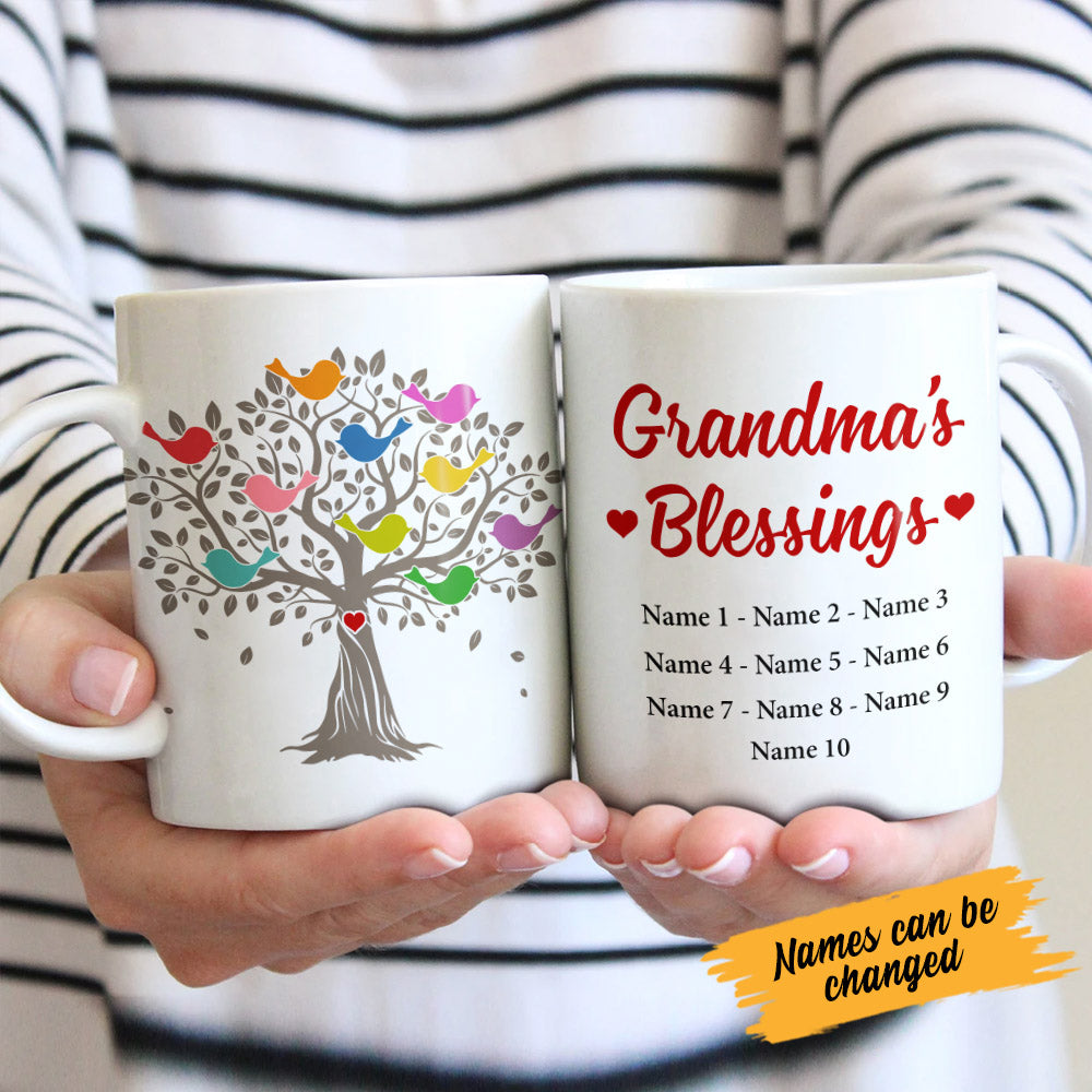 Personalized Grandma Blessing Tree Mug Personalized Grandma Blessing Tree Mug