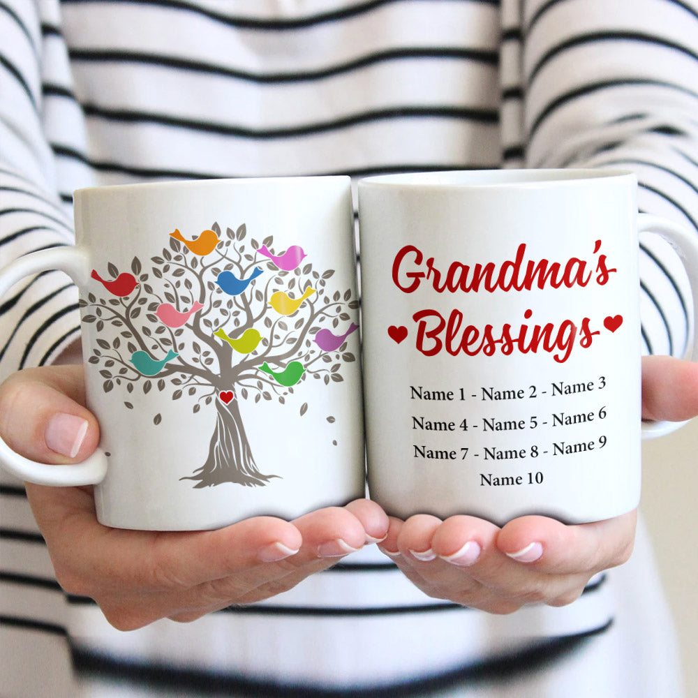 Personalized Grandma Blessing Tree Mug Personalized Grandma Blessing Tree Mug