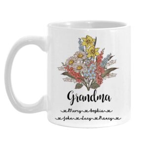 Personalized Grandma Flower Mug
