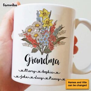 Personalized Grandma Flower Mug