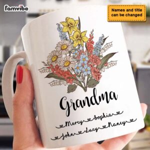 Personalized Grandma Flower Mug 3 Personalized Grandma Flower Mug 4