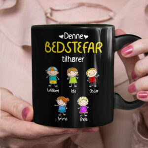 Personalized Grandma Grandpa Belongs Danish Bedstefar Bedstemor Mug 3