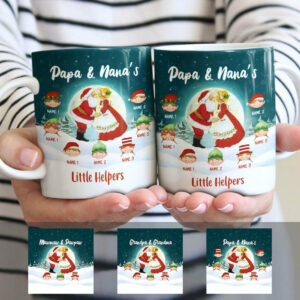 Personalized Grandma & Grandpa Helpers Christmas Mug