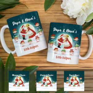 Personalized Grandma & Grandpa Helpers Christmas Mug