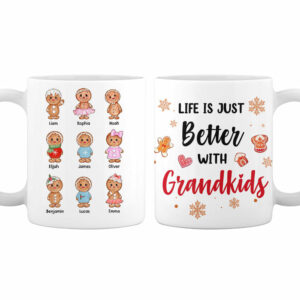 Personalized Grandma Life Better With Grandkids Ginger Breads Mug
