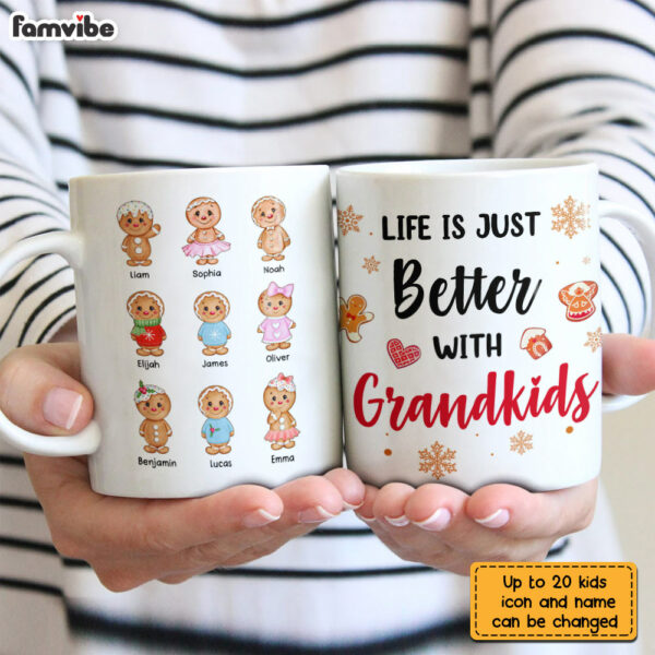 Personalized Grandma Life Better With Grandkids Ginger Breads Mug