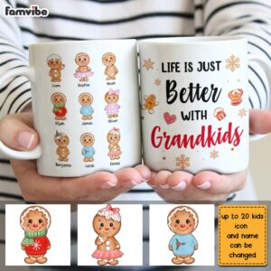 Personalized Grandma Life Better With Grandkids Ginger Breads Mug 4