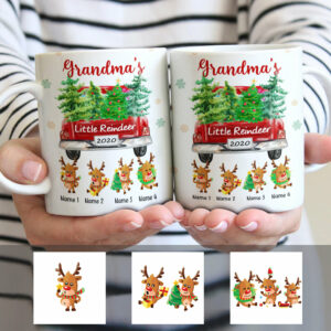 Personalized Grandma Little Reindeer Christmas Mug