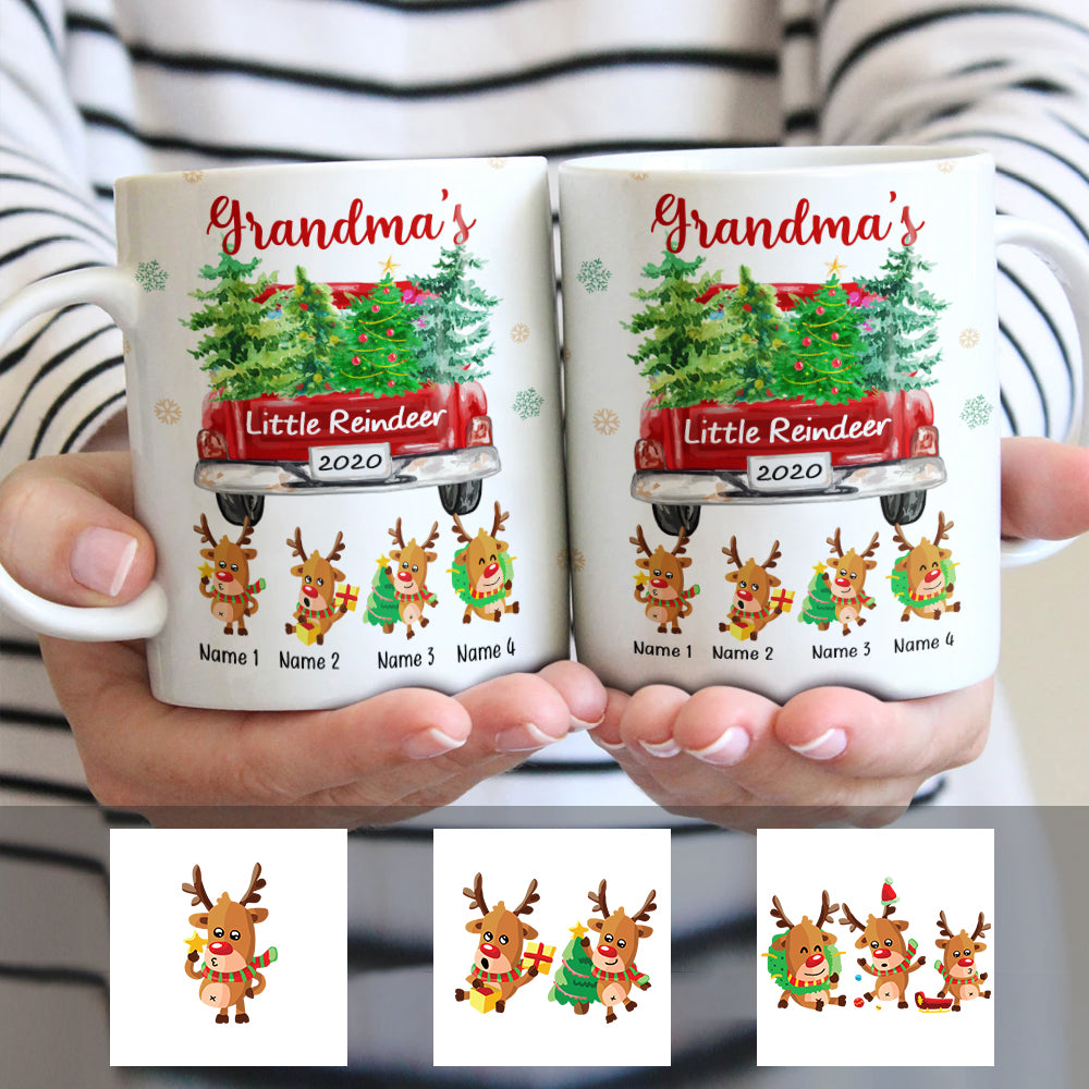 Personalized Grandma Little Reindeer Christmas Mug Personalized Grandma Little Reindeer Christmas Mug