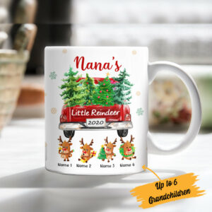 Personalized Grandma Little Reindeer Christmas Mug