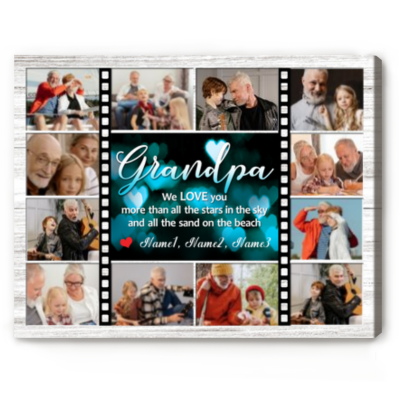 Personalized Grandpa Canvas With Picture, Grandpa Picture Frame, Gift For Grandfather From Grandkids - Best Personalized Gifts For Everyone Personalized Grandpa Canvas With Picture, Grandpa Picture Frame, Gift For Grandfather From Grandkids - Best Personalized Gifts For Everyone