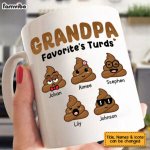Personalized Grandpa Favorites Turds Mug 4