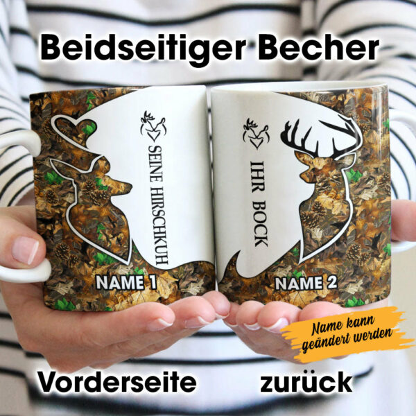 Personalized Hunting Couple Ehepaar German Mug