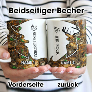 Personalized Hunting Couple Ehepaar German Mug 3