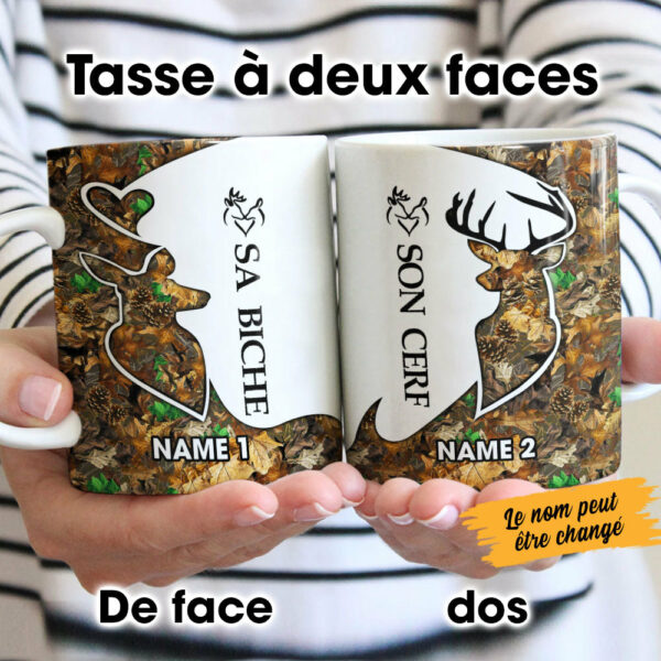 Personalized Hunting Couple French Coupler Mug