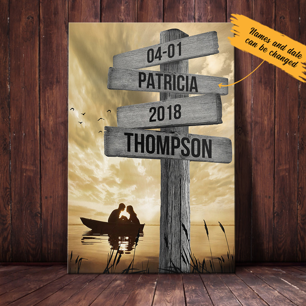 Personalized Husband Wife Wedding Lake Street Sign Canvas Personalized Husband Wife Wedding Lake Street Sign Canvas
