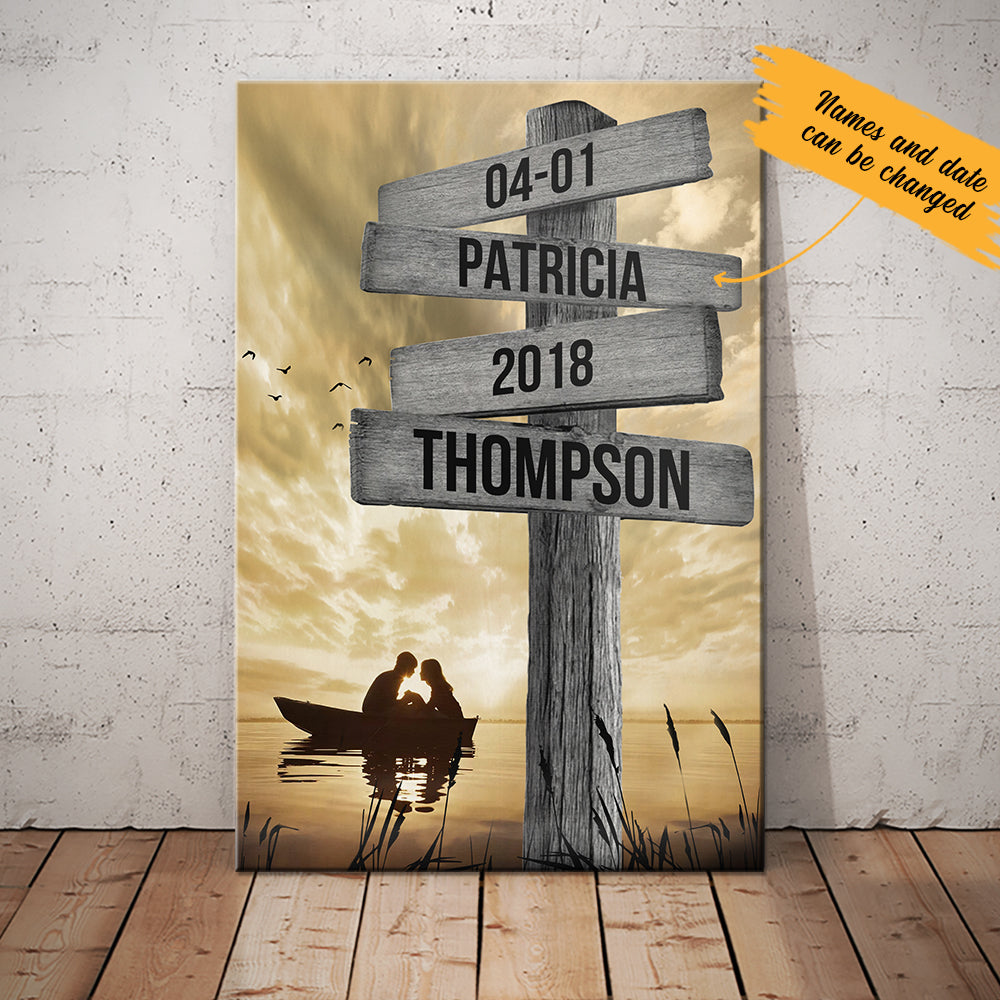 Personalized Husband Wife Wedding Lake Street Sign Canvas Personalized Husband Wife Wedding Lake Street Sign Canvas