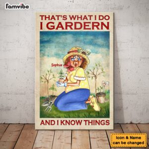 Personalized I Garden And I Know Things Canvas