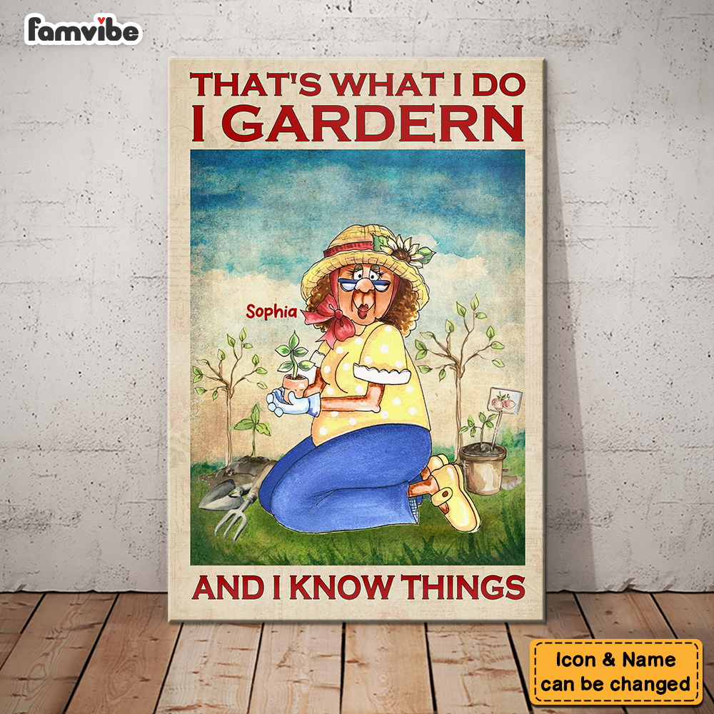 Personalized I Garden And I Know Things Canvas Personalized I Garden And I Know Things Canvas