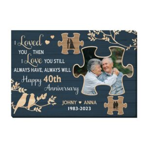 Personalized I Loved You Then I Love You Still Anniversary Gift Canvas