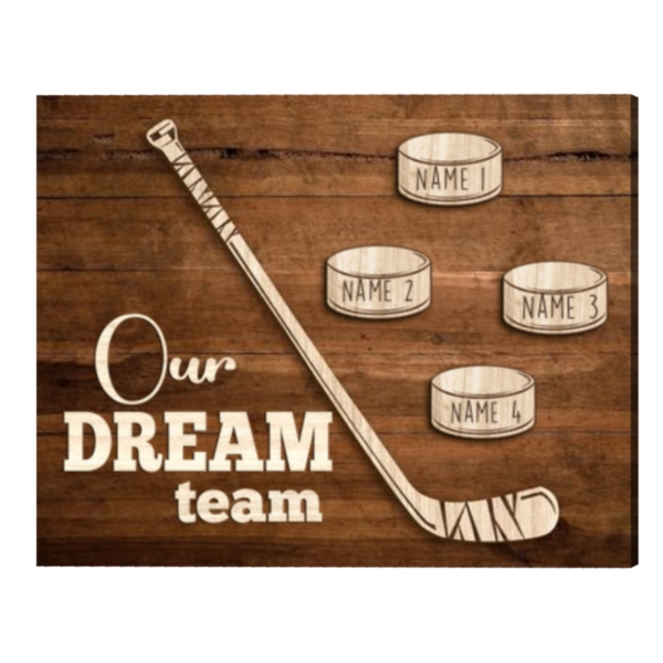 Personalized Ice Hockey Family Print, Custom Hockey Name Sign, Hockey Room Decor, Gift For Hockey Player Team