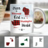 Personalized Just A Girl Born And Live Buffalo Plaid Mug