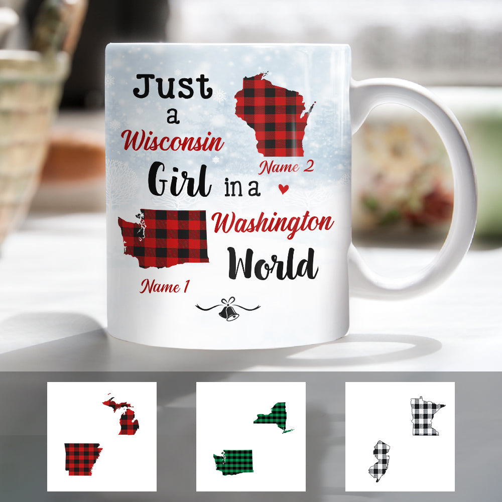 Personalized Just A Girl Born And Live Buffalo Plaid Mug Personalized Just A Girl Born And Live Buffalo Plaid Mug