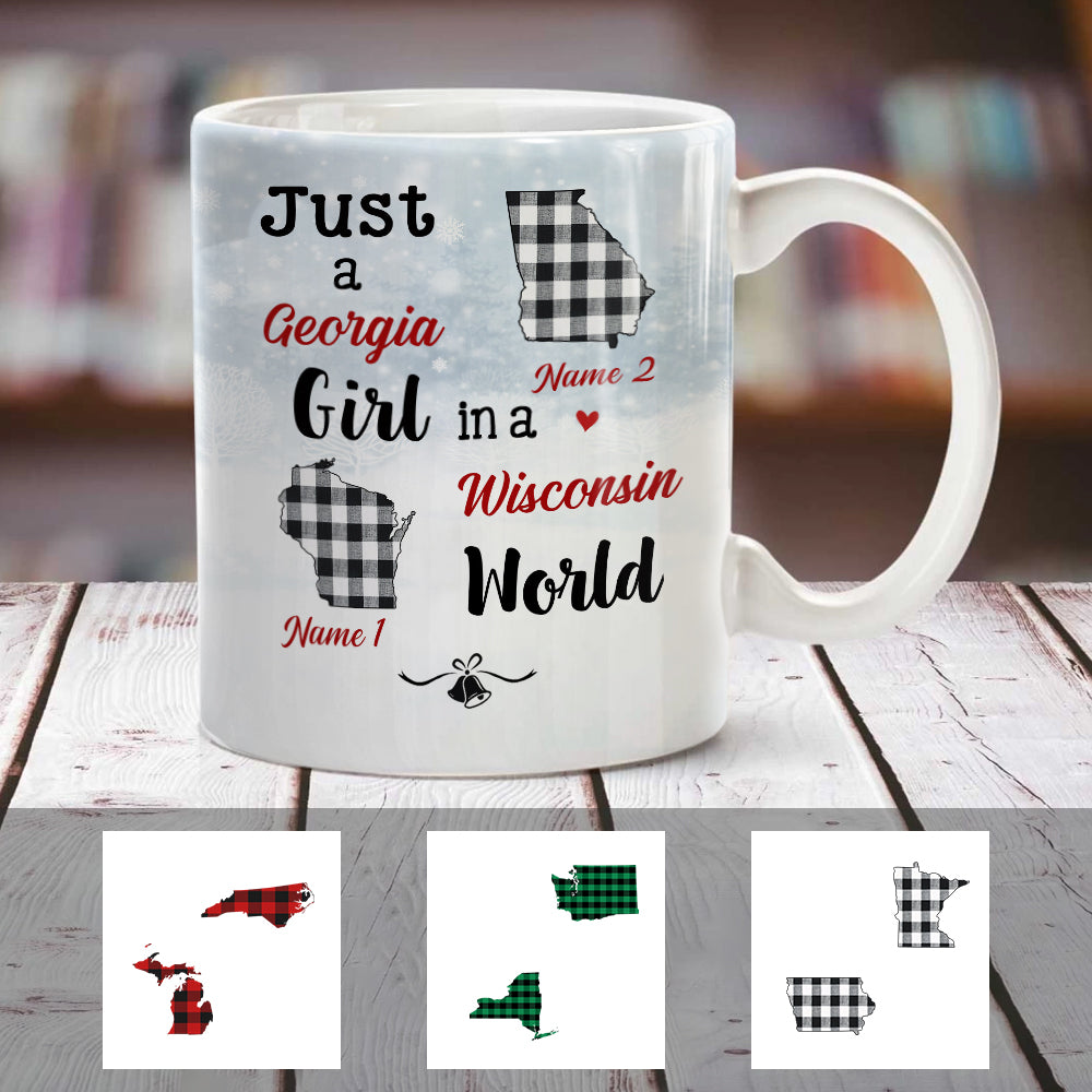 Personalized Just A Girl Born And Live Buffalo Plaid Mug Personalized Just A Girl Born And Live Buffalo Plaid Mug