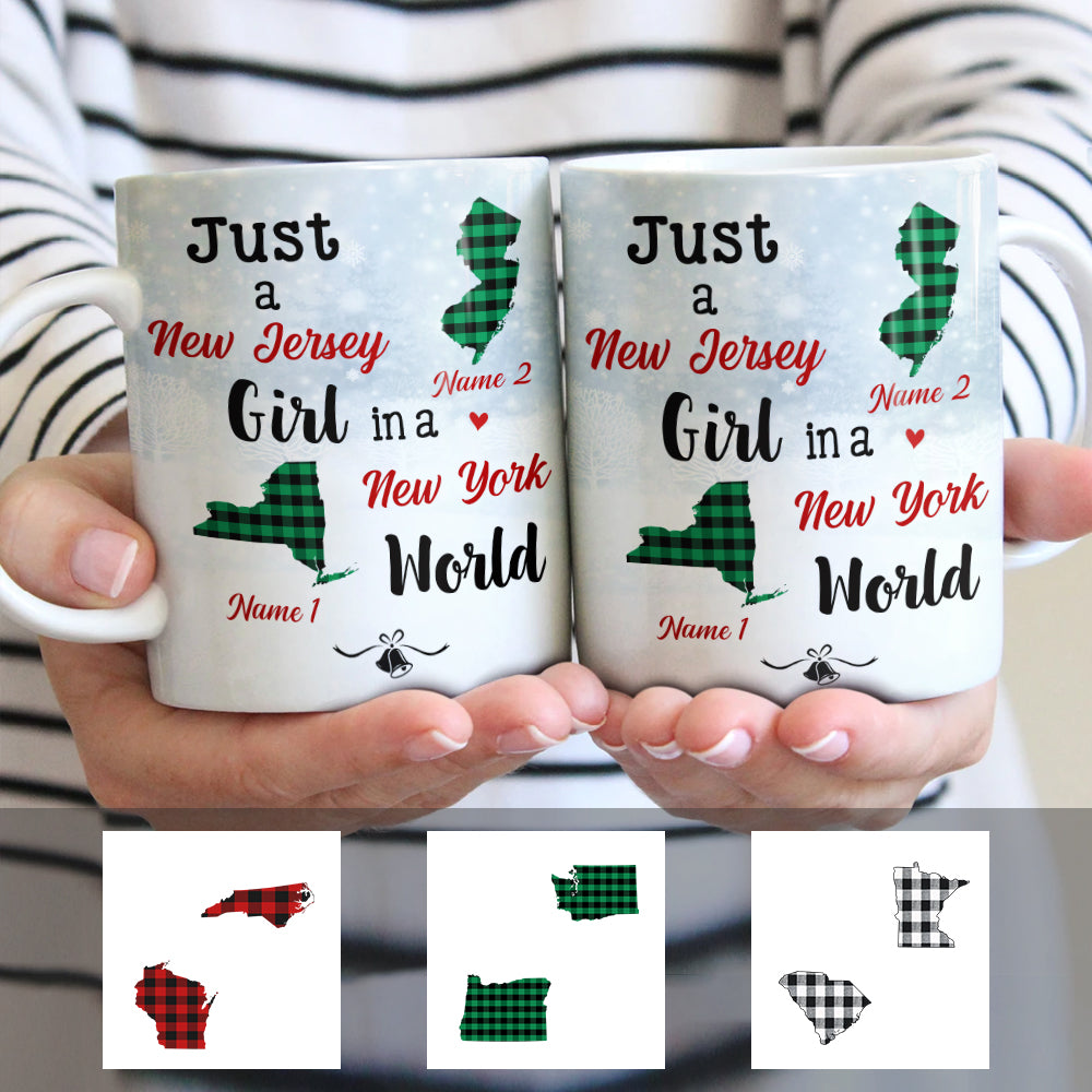 Personalized Just A Girl Born And Live Buffalo Plaid Mug Personalized Just A Girl Born And Live Buffalo Plaid Mug