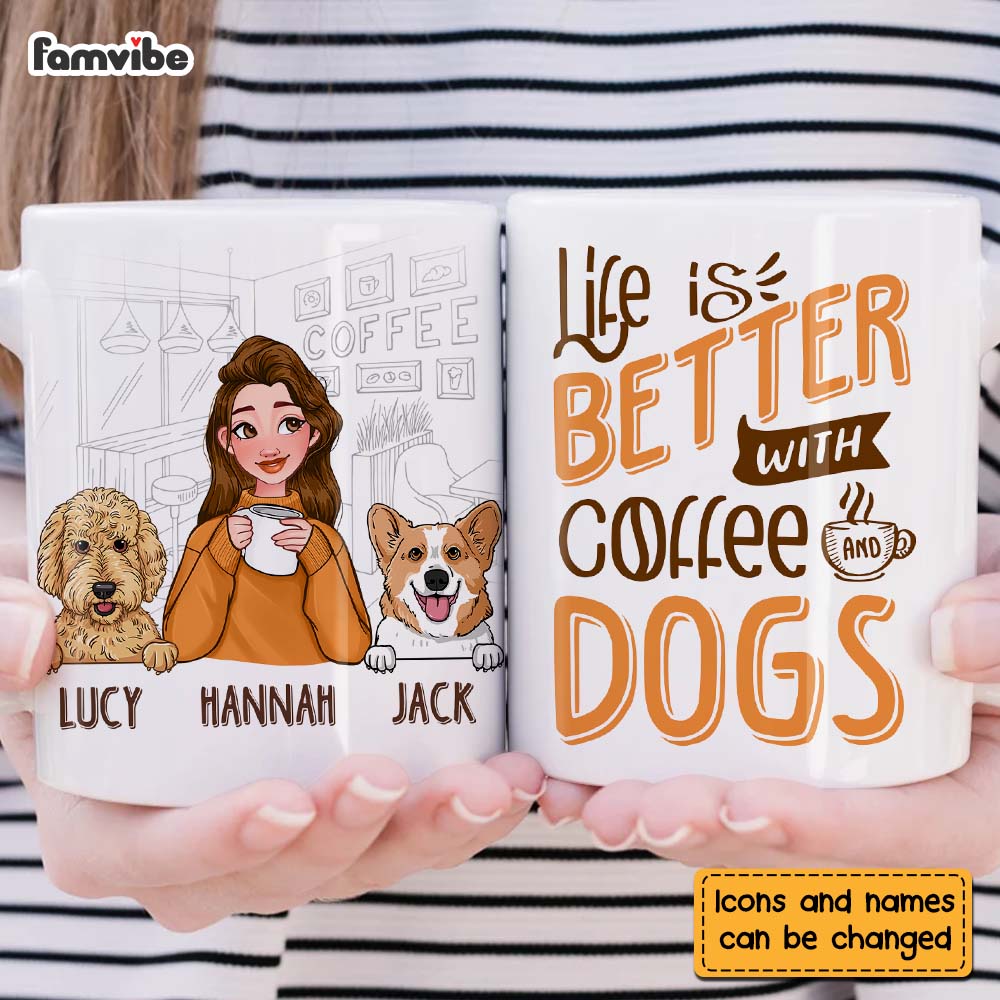 Personalized Life Is Better With Coffee And Dogs Mug Personalized Life Is Better With Coffee And Dogs Mug