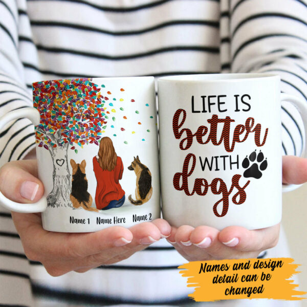 Personalized Life Is Better With Dogs Mug