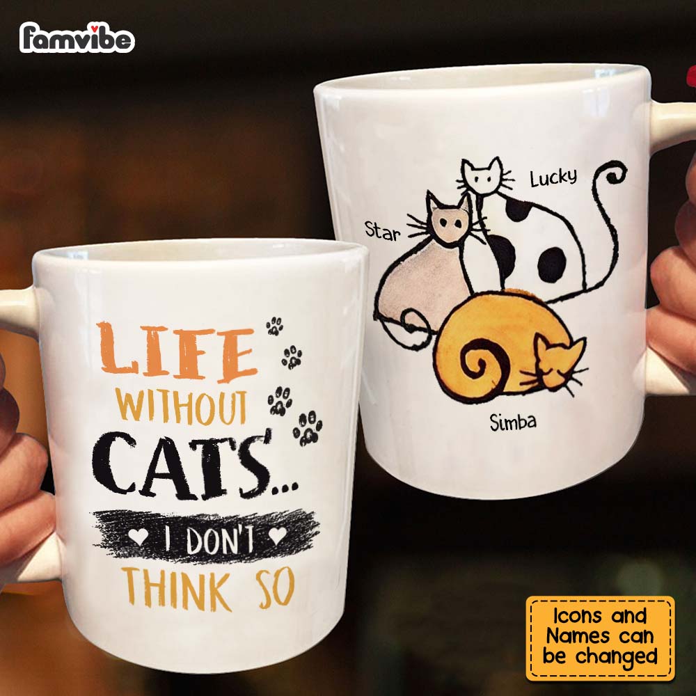 Personalized Life Without Cats I Don't Think So Mug Personalized Life Without Cats I Don't Think So Mug