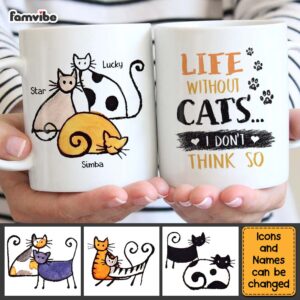 Personalized Life Without Cats I Dont Think So Mug 3
