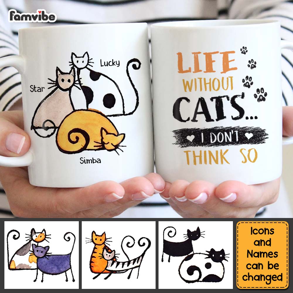 Personalized Life Without Cats I Don't Think So Mug Personalized Life Without Cats I Don't Think So Mug