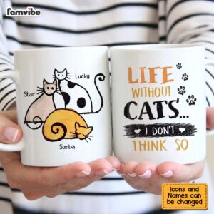 Personalized Life Without Cats I Dont Think So Mug 4