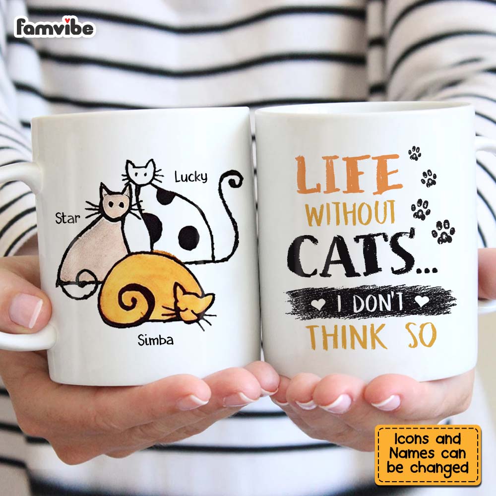 Personalized Life Without Cats I Don't Think So Mug Personalized Life Without Cats I Don't Think So Mug