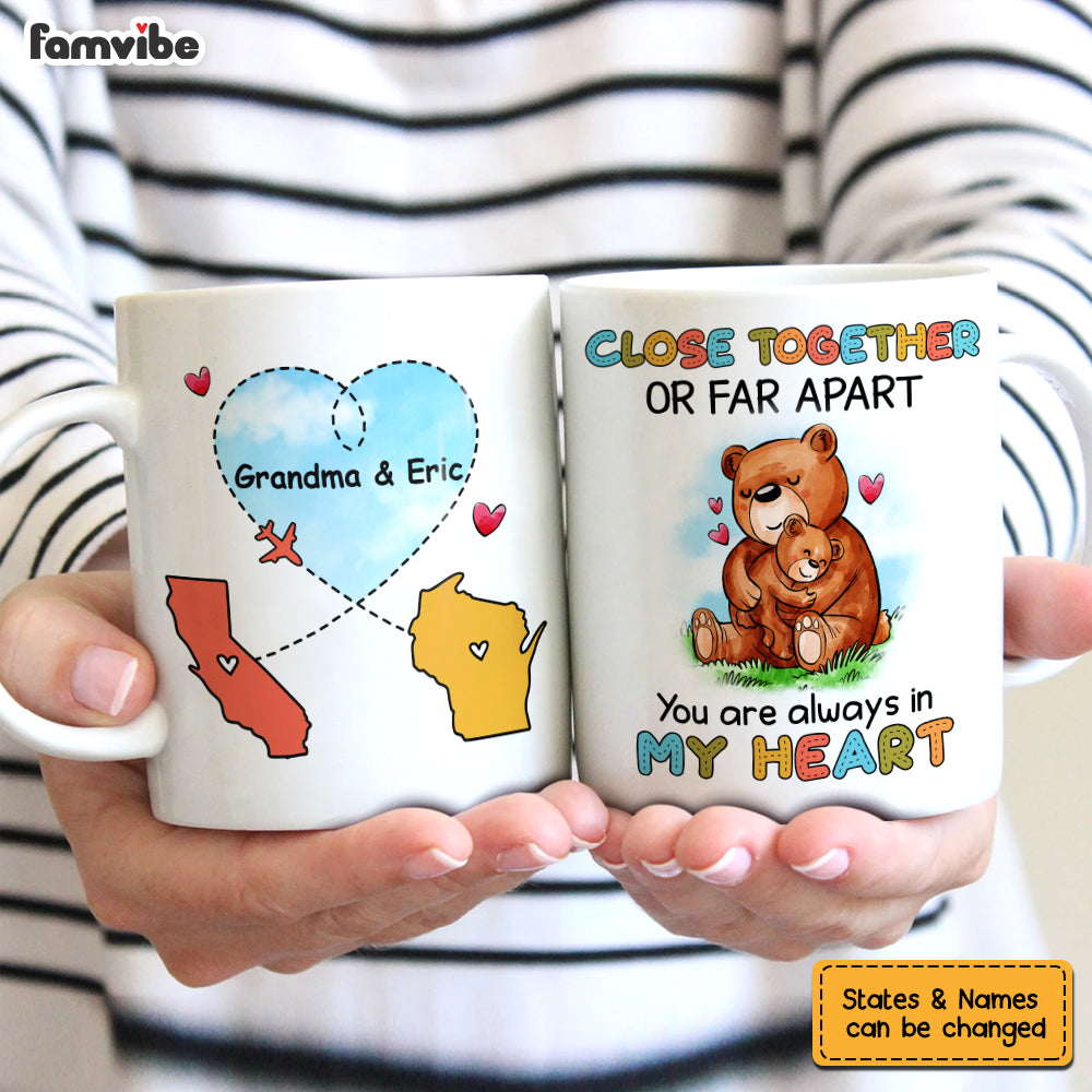 Personalized Long Distance Bear Mug Personalized Long Distance Bear Mug