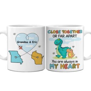 Personalized Long Distance Dinosaur Mug