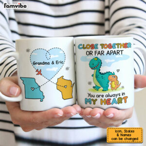 Personalized Long Distance Dinosaur Mug