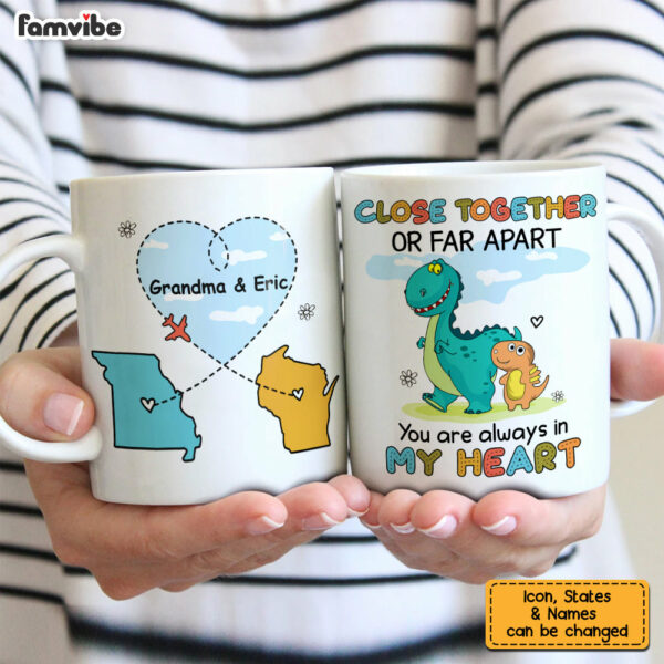 Personalized Long Distance Dinosaur Mug
