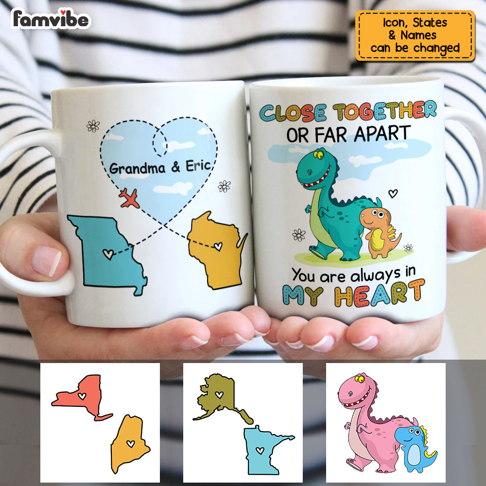 Personalized Long Distance Dinosaur Mug Personalized Long Distance Dinosaur Mug