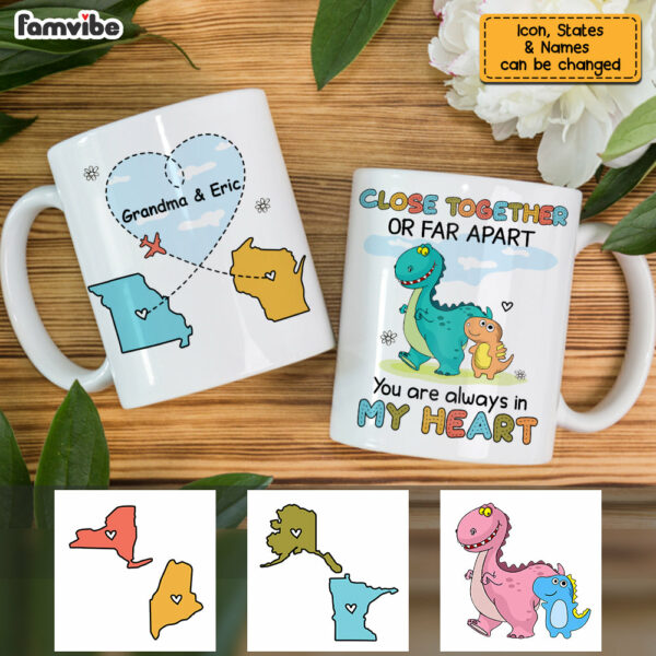 Personalized Long Distance Dinosaur Mug