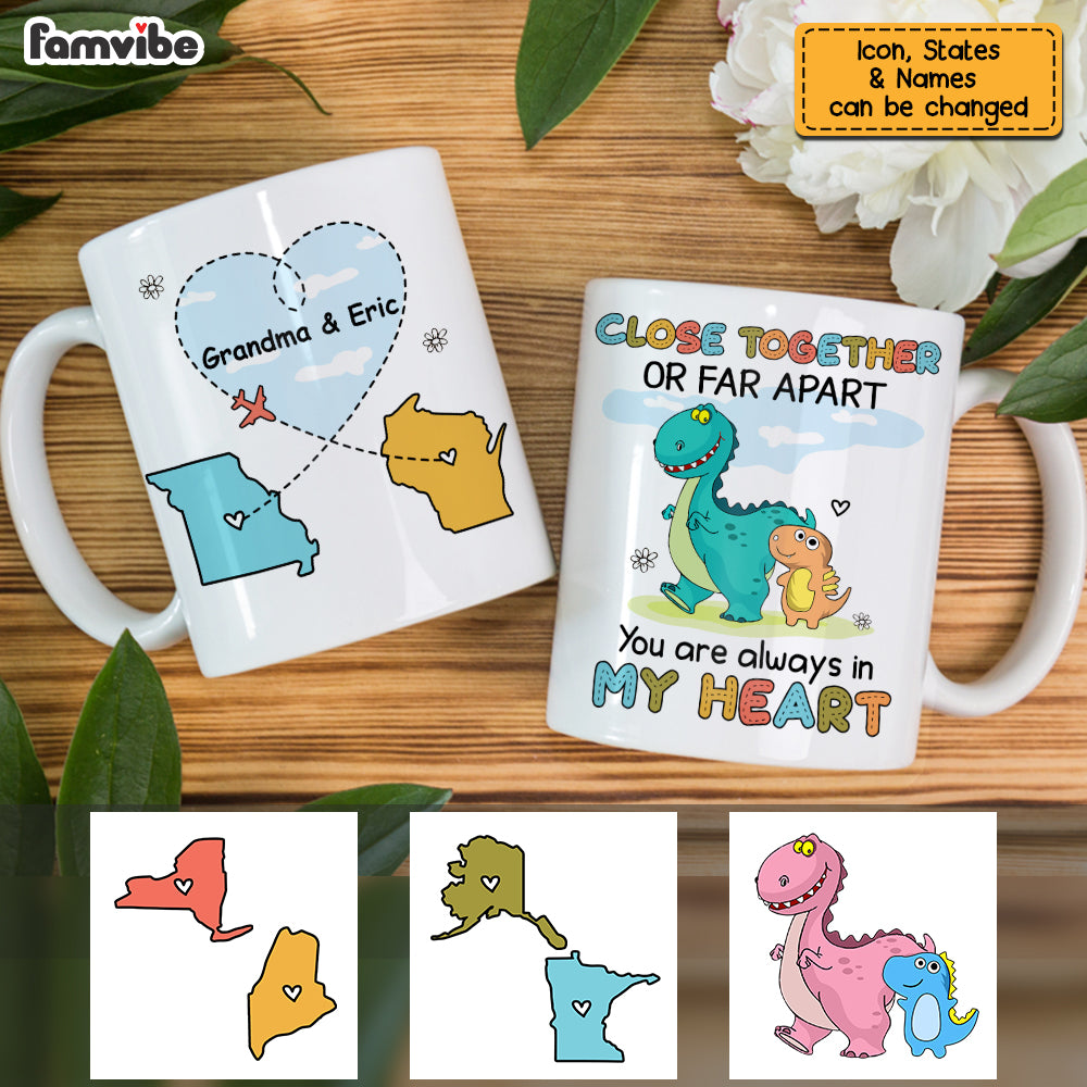 Personalized Long Distance Dinosaur Mug Personalized Long Distance Dinosaur Mug
