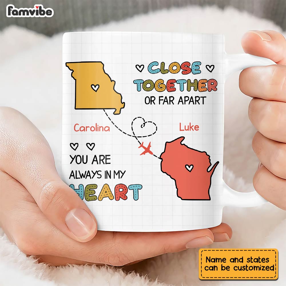 Personalized Long Distance Drawing Mug Personalized Long Distance Drawing Mug
