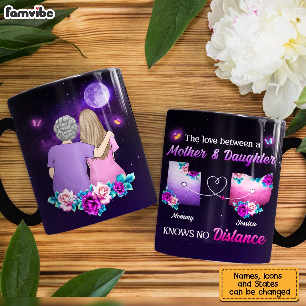 Personalized Long Distance Mom Daughter Rose Mug Personalized Long Distance Mom Daughter Rose Mug