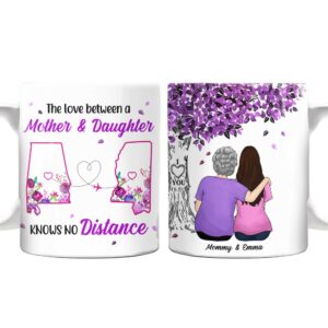 Personalized Long Distance Mother Daughter Tree Mug
