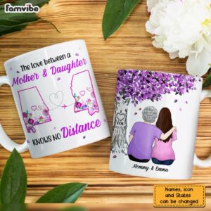 Personalized Long Distance Mother Daughter Tree Mug