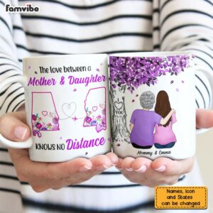 Personalized Long Distance Mother Daughter Tree Mug 3
