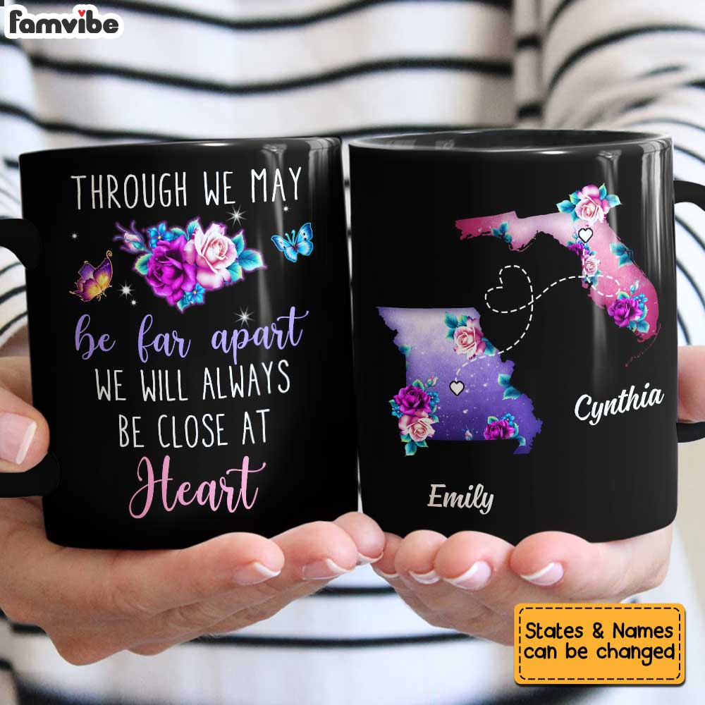 Personalized Long Distance Rose Mug Personalized Long Distance Rose Mug